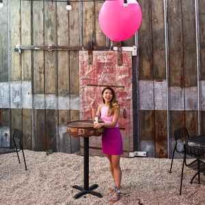 French Connection Sz2 Pink color block dress